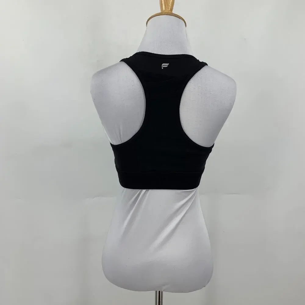 Fabletics Sports Bra Women XS Extra Small Black Trinity High Impact Padded‎